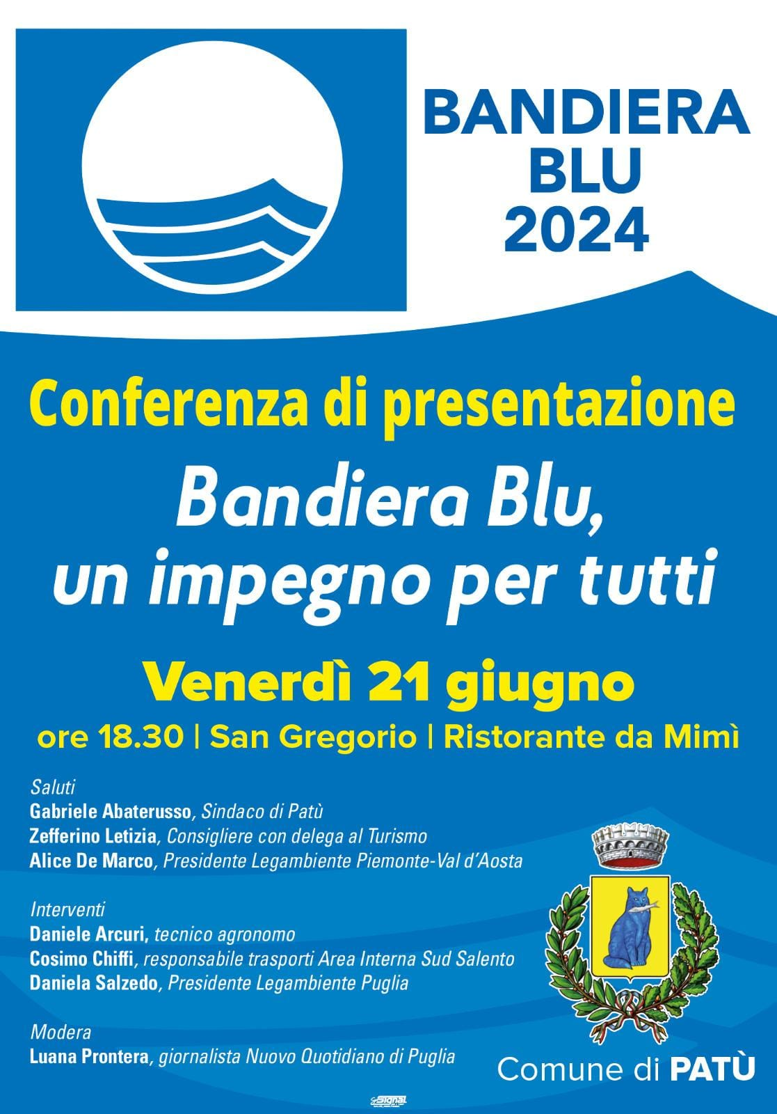 Conferenza di presentazione: Bandiera Blu, un impegno per tutti