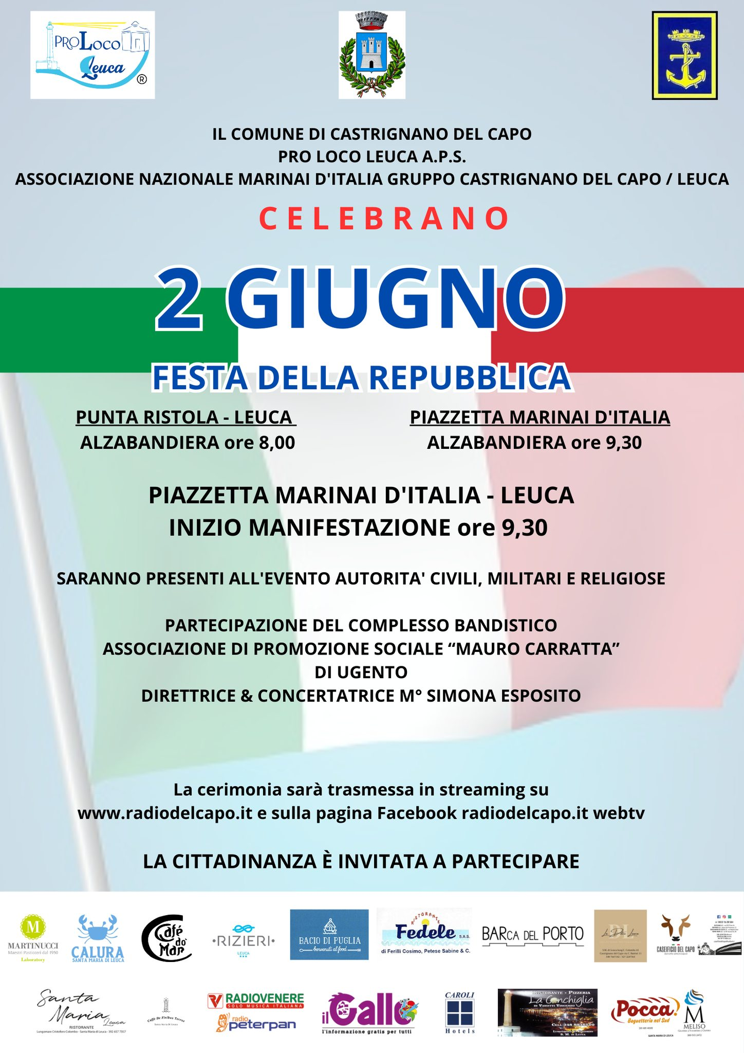 Celebrazioni del 2 Giugno a Leuca (ed. 2024)
