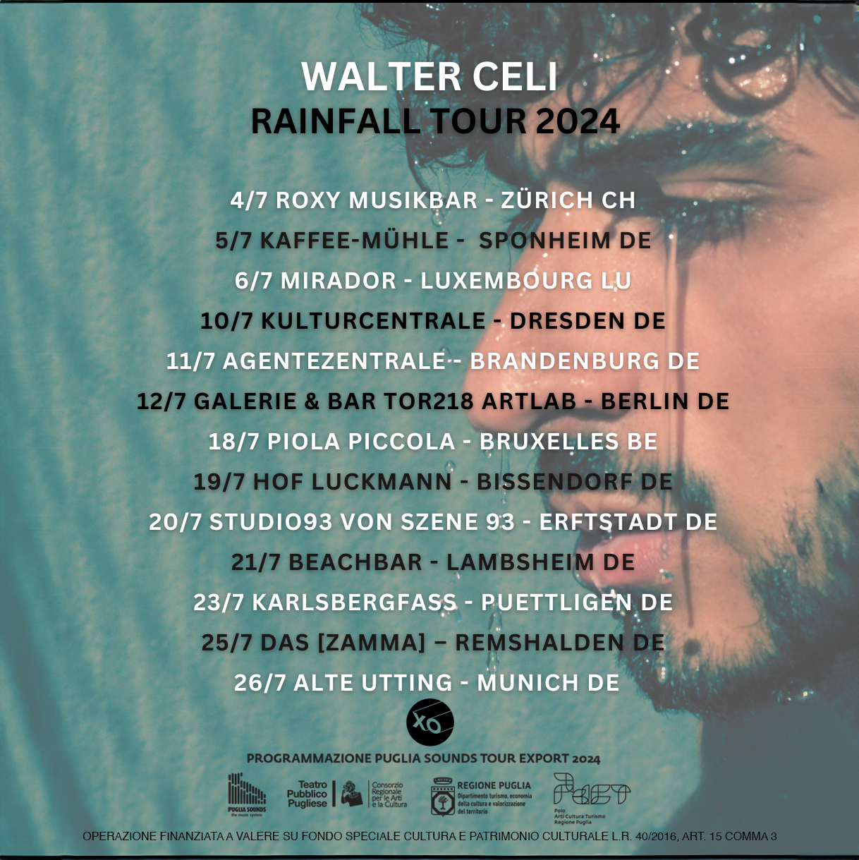 rainfall tour 2024 – il nuovo tour europeo di Walter Celi