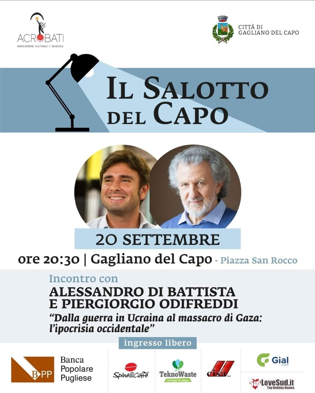 Alessandro Di Battista e Piergiorgio Odifreddi a Gagliano del Capo