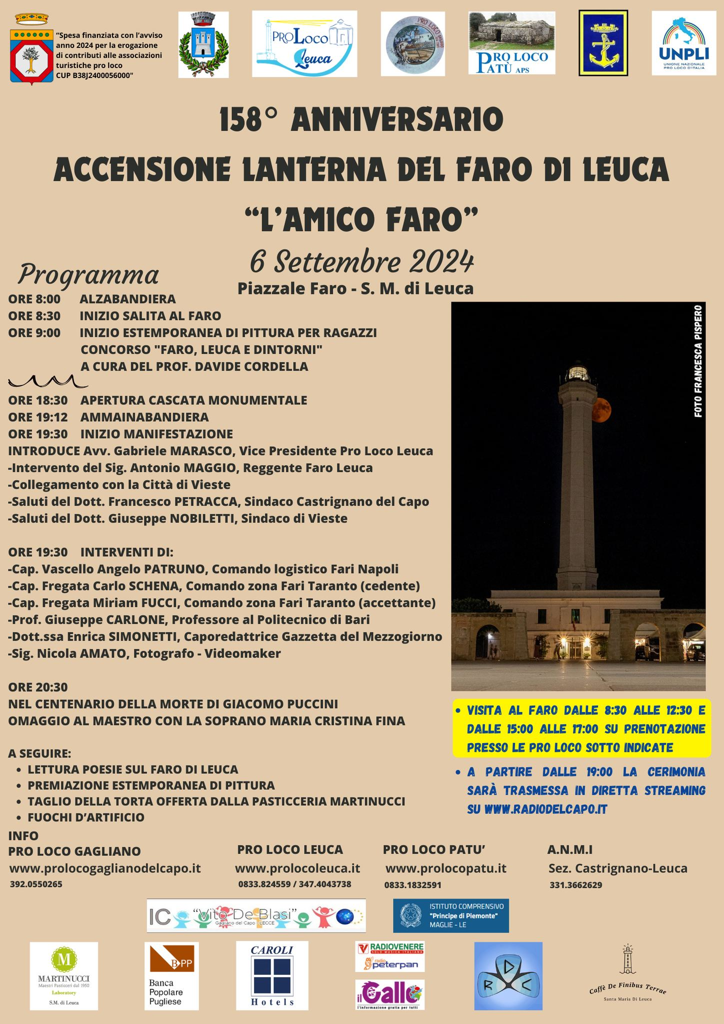 158° anniversario Faro di Leuca