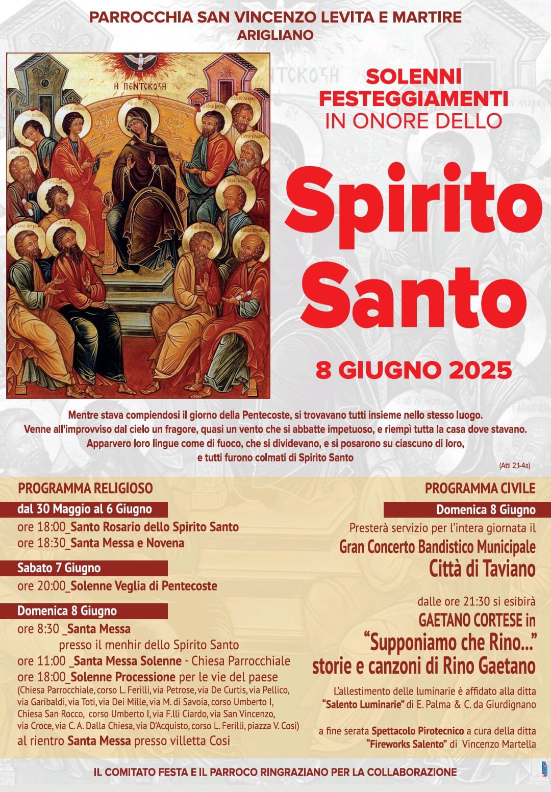 Spirito Santo 2025 ad Arigliano