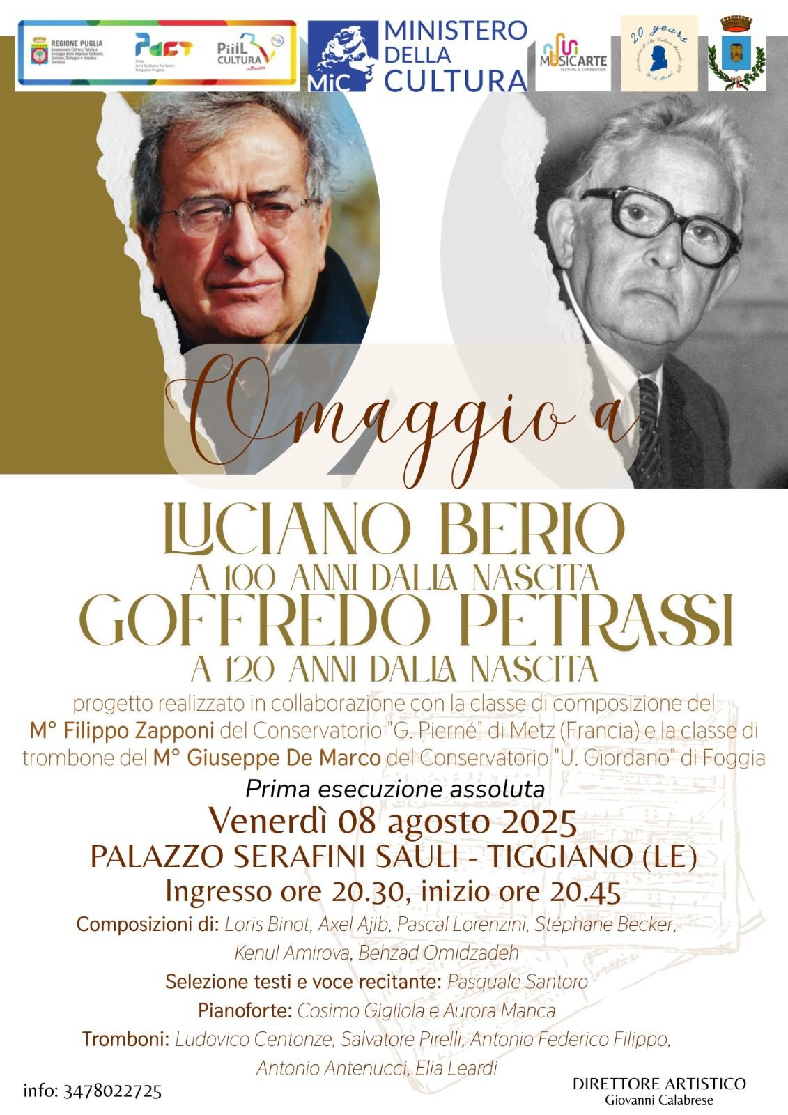Omaggio a Luciano Berio e Goffredo Petrassi
