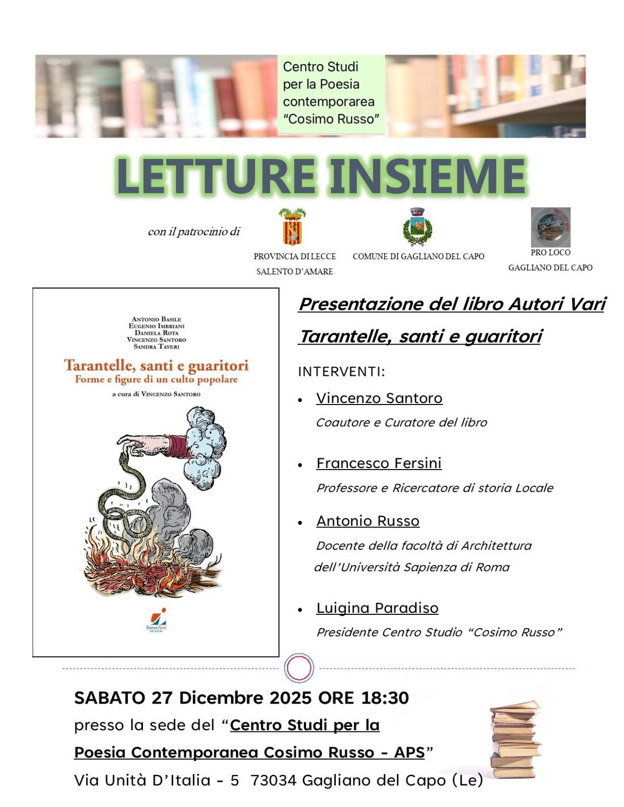 Tarantelle, Santi e Guaritori